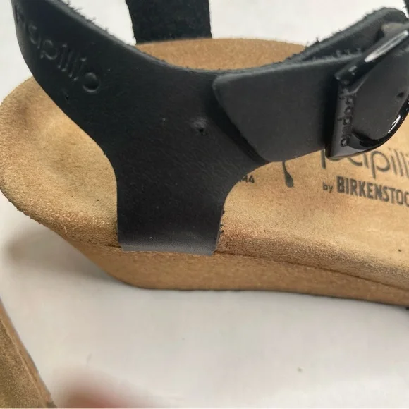 Papillio By Birkenstock Soley Leather Wedge Women's Sandals US 6.5 EU 37 Black - Picture 7 of 8